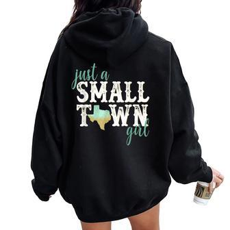 Texas Small Town Girl Hometown State Roots Home Women Oversized Hoodie Back Print - Monsterry CA