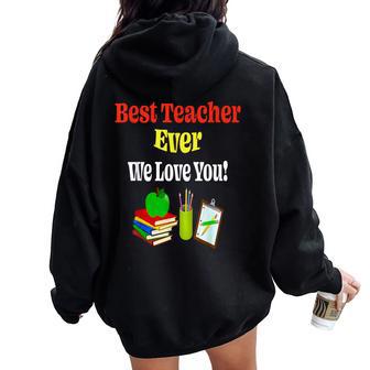 Thank You Teachers Appreciation Youth Women Women Oversized Hoodie Back Print - Thegiftio UK