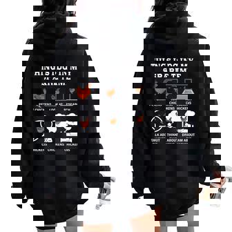 Things I Do In My Spare Time Chicken Lover Farmer Chickens Women Oversized Hoodie Back Print - Thegiftio