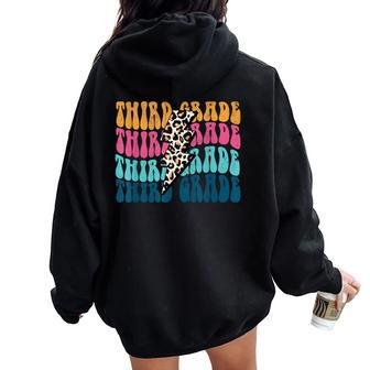 Third Grade Happy First Day Of School 3Rd Grade Back To Women Oversized Hoodie Back Print - Monsterry CA