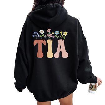 Tia Wildflower Floral Tia Women Oversized Hoodie Back Print - Monsterry