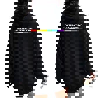 Token Straight Friend Rainbow Colors Lgbt Women Women Oversized Hoodie Back Print - Seseable