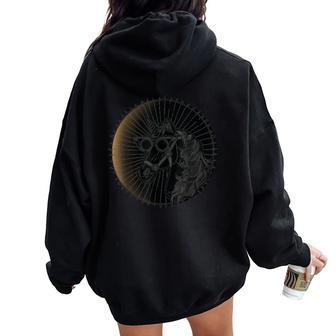 Total Solar Eclipse 2024 Horse Wearing Solar Eclipse Glasses Women Oversized Hoodie Back Print - Monsterry AU