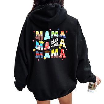 Toy Story Mama Boy Mom Mommy Groovy Happy Mother's Day Women Oversized Hoodie Back Print - Seseable