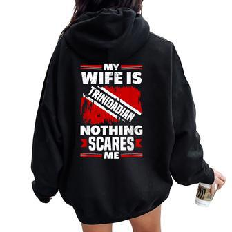 Trinidad And Tobago Flag Trinidadian My Wife Is Trinidadian Women Oversized Hoodie Back Print - Monsterry