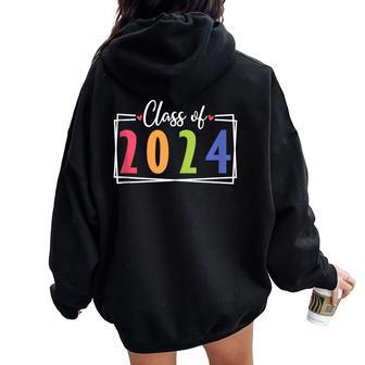 Twelve Grade Class Of 2024 Last Day Of School 12Th Grade Women Oversized Hoodie Back Print - Monsterry