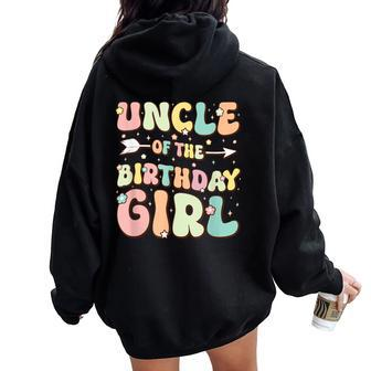 Uncle Of The Birthday Girl Matching Family Birthday Women Oversized Hoodie Back Print - Monsterry CA