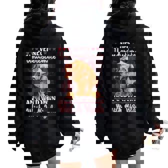 Never Underestimate An Old Woman With A Vizsla Women Oversized Hoodie Back Print - Seseable