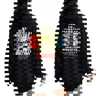 Never Underestimate A Woman With Dj Skills Women Oversized Hoodie Back Print | Seseable UK