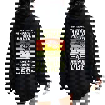 Never Underestimate A Woman With An Engineering Degree Women Oversized Hoodie Back Print - Thegiftio