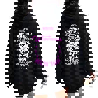 Never Underestimate A Woman With A New Hip Hip Surgery Women Oversized Hoodie Back Print - Thegiftio