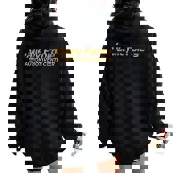 Valley Forge Automotive Distressed Look Women Women Oversized Hoodie Back Print | Mazezy