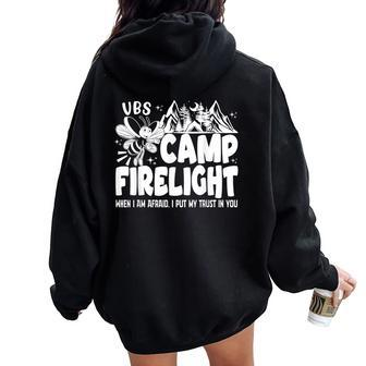 Vbs Camp Firelight Vbs 2024 Vacation Bible School Christian Women Oversized Hoodie Back Print - Thegiftio UK