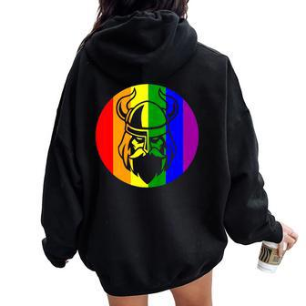 Viking Lgbtq Gay Lesbian Pride Scandinavia Women Oversized Hoodie Back Print - Monsterry UK