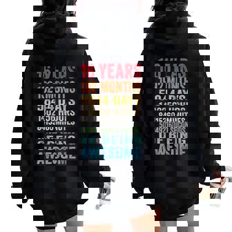 Vintage 16 Years Old Being Awesome 16Th Birthday Boys Girls Women Oversized Hoodie Back Print - Thegiftio UK