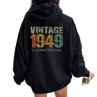 Vintage 1949 75Th Birthday 75 Year Old For Women Women Oversized Hoodie Back Print - Thegiftio UK