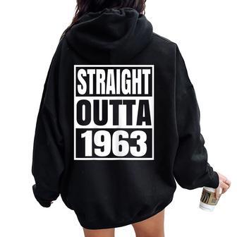 Vintage 1963 T For Retro 1963 Birthday Women Oversized Hoodie Back Print - Monsterry DE