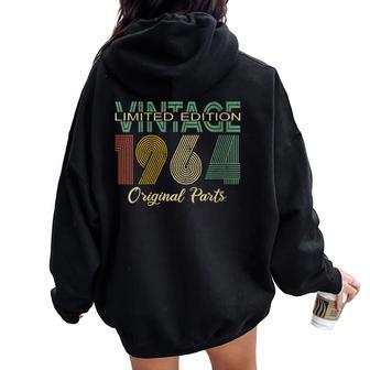 Vintage 1964 Born In 1964 Birthday Women Oversized Hoodie Back Print - Thegiftio UK