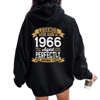 Vintage 1966 Birthday Legends Were Born In 1966 Women Oversized Hoodie Back Print - Monsterry DE