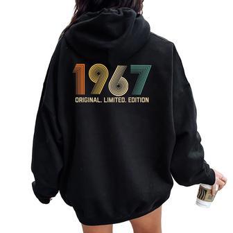 Vintage 1967 Birthday Retro 1967 For Born In 1967 Women Oversized Hoodie Back Print - Monsterry UK