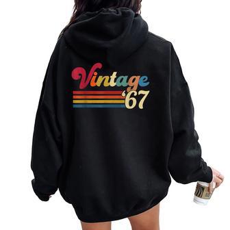 Vintage 1967 Retro 55'S 55Th For B-Day Women Oversized Hoodie Back Print - Monsterry UK