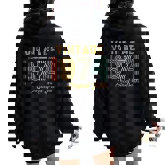 Vintage 1974 Original Parts Retro 50 Years Old Womens Women Oversized Hoodie Back Print - Seseable