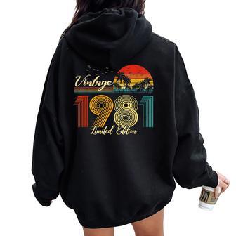 Vintage 1981 Limited Edition 39 Birthday Women Oversized Hoodie Back Print - Monsterry