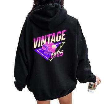 Vintage 1985 40Th Birthday Mom Dad Awesome Retro Women Oversized Hoodie Back Print - Monsterry UK