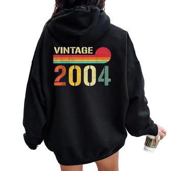 Vintage 2004 20 Year Old 20Th Birthday For Women Women Oversized Hoodie Back Print - Monsterry CA