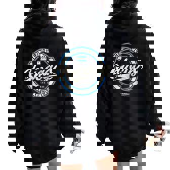 Vintage Chicago Illinois Flag City Skyline Women Women Oversized Hoodie Back Print - Thegiftio