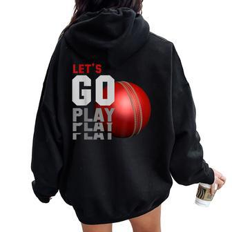 Vintage Cricket Cricket Lovers For And Girls Women Oversized Hoodie Back Print - Monsterry