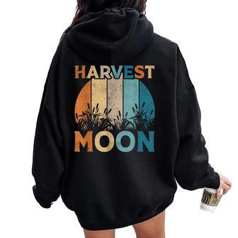 Vintage Harvest Moon Autumn Fall Women Oversized Hoodie Back Print - Monsterry