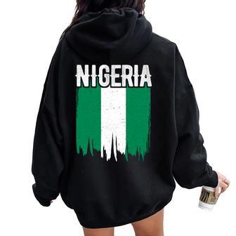 Vintage Nigeria Flag For Nigeria Nigerian Women Oversized Hoodie Back Print - Monsterry AU