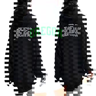 Vintage Oregon Oregon Retro Green Women Oversized Hoodie Back Print - Seseable