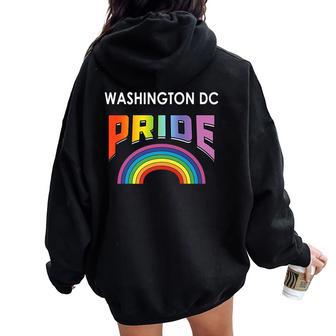 Washington Dc Lgbt Pride 2020 Rainbow Women Oversized Hoodie Back Print - Monsterry DE