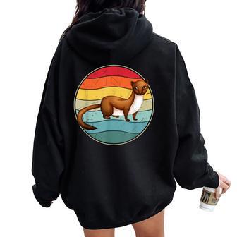 Weasel Retro Weasel Lover Weasel Boy Weasel Girl Women Oversized Hoodie Back Print - Monsterry UK