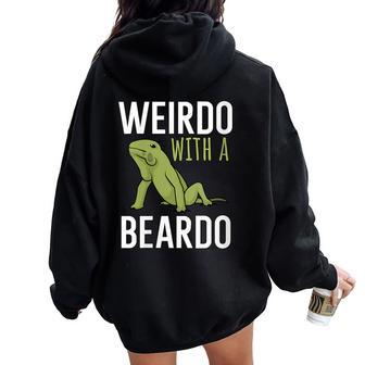 Weirdo With A Beardo Women Oversized Hoodie Back Print - Monsterry AU