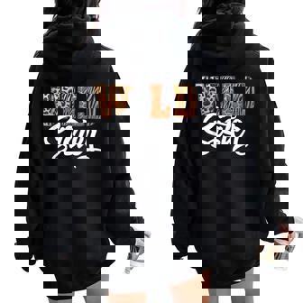 Wild Sister Zoo Born Wild Birthday Safari Jungle Women Oversized Hoodie Back Print - Thegiftio