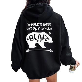 World's Best Grandma Bear For Grandmothers Women Oversized Hoodie Back Print - Monsterry AU