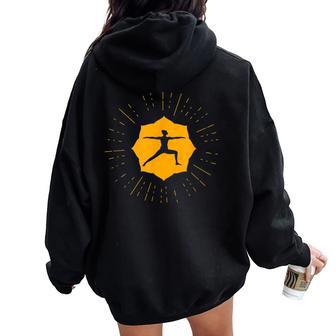 Yoga Zen Meditation Woman Pose Silhoutte Women Oversized Hoodie Back Print - Monsterry