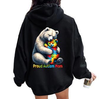 You'll Never Walk-Alone Autism Mama Mom Bear Support Autism Women Oversized Hoodie Back Print - Monsterry UK