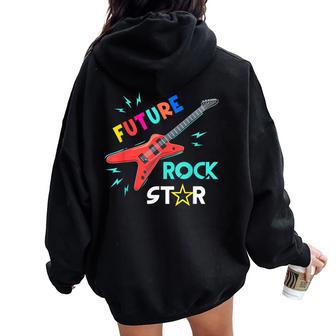 Youth Future Rockstar Guitar Music Boys Girls Women Oversized Hoodie Back Print - Thegiftio UK