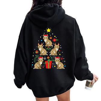 Bobcat Christmas Ornament Tree Dad Mom Women Oversized Hoodie Back Print - Monsterry UK