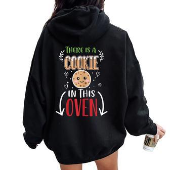 Cookie Christmas Matching Pregnancy Announcement Women Oversized Hoodie Back Print - Seseable