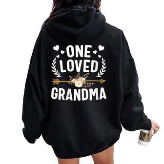 One Loved Grandma Cute Thanksgiving Christmas Women Oversized Hoodie Back Print - Monsterry UK