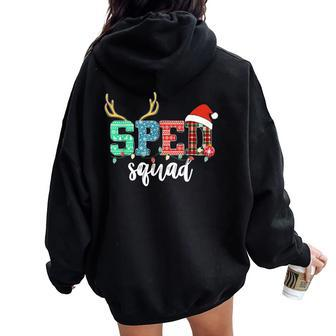 Sped Squad Christmas Special Education Teacher Santa Hat Women Oversized Hoodie Back Print | Mazezy