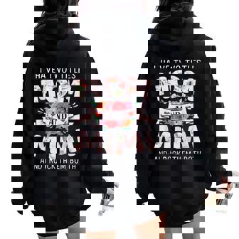 Two Titles Mom Mimi Rock For Christmas Birthday Women Oversized Hoodie Back Print | Mazezy