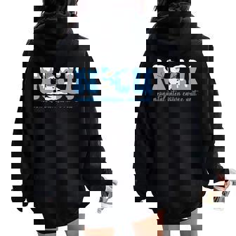 Winter Nicu Nurse Xmas Snowman Neonatal Intensive Care Unit Women Oversized Hoodie Back Print | Mazezy