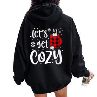 Women's Christmas Let's Get Cozy Christmas Women Oversized Hoodie Back Print - Monsterry AU