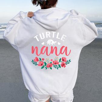 Turtle Nana For Turtles Mom Pet Owner Christmas Women Oversized Hoodie Back Print - Monsterry